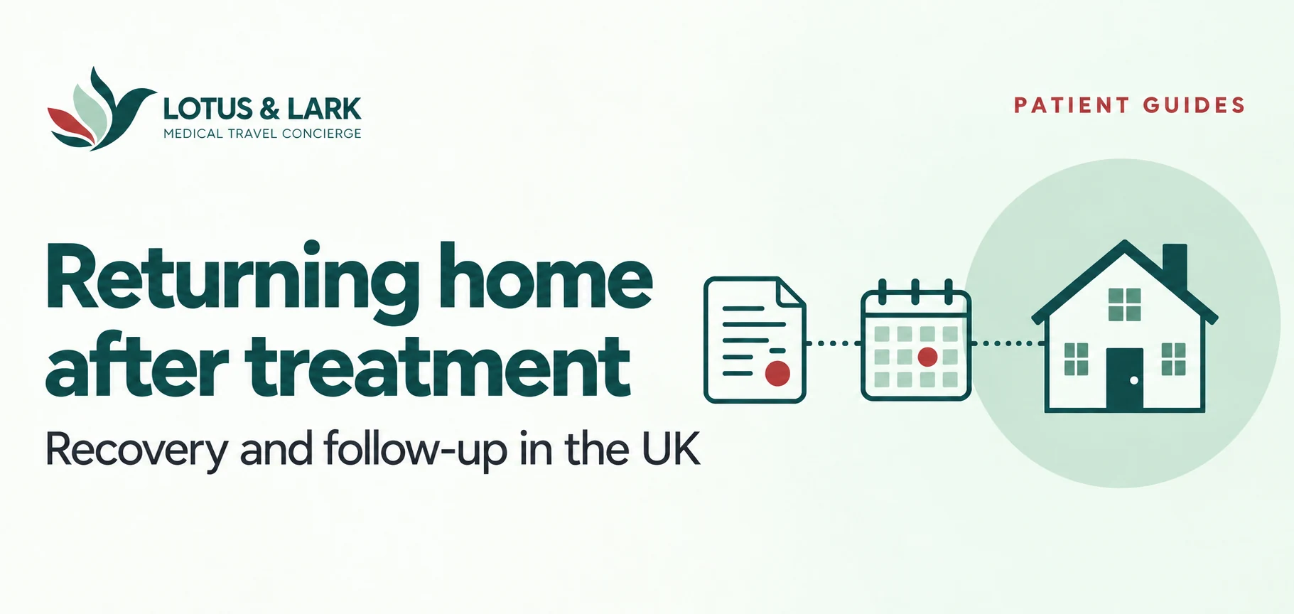 Returning to the UK After Treatment in India: Planning Recovery and Follow-up — Lotus & Lark patient guide banner