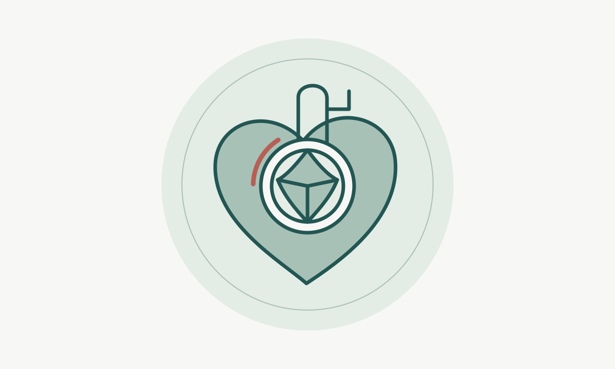 Stylised heart with a valve detail
