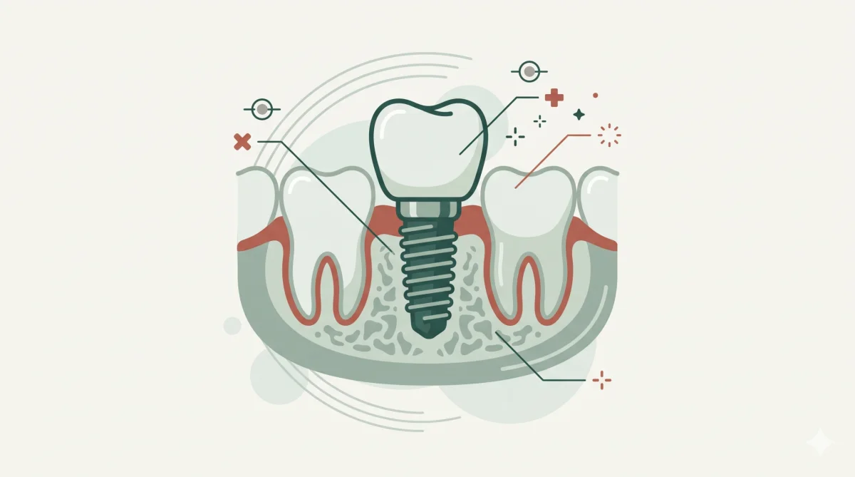 Illustration of a dental implant within the jaw