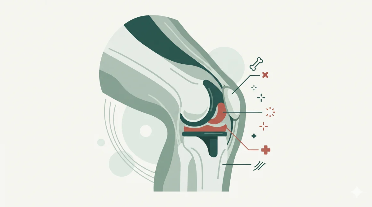 Illustration of a knee replacement joint