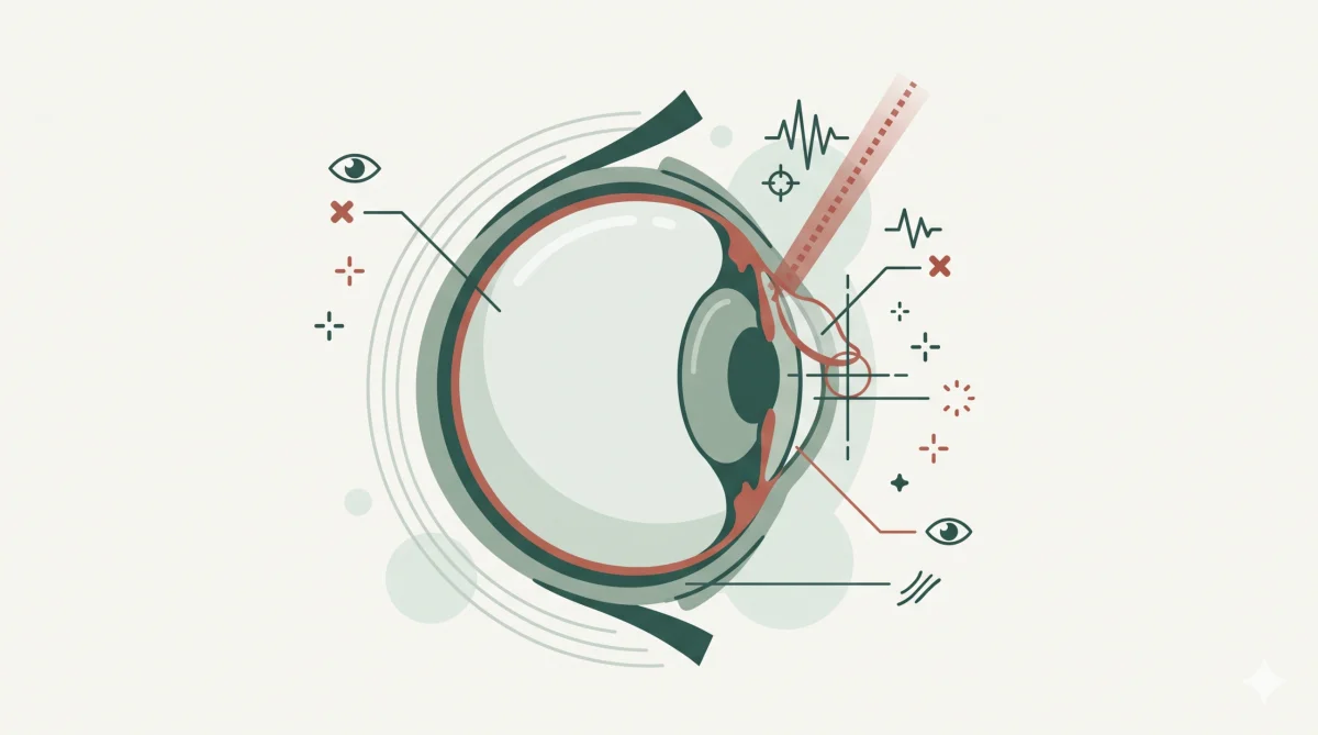 Illustration of laser vision correction in an eye cross-section