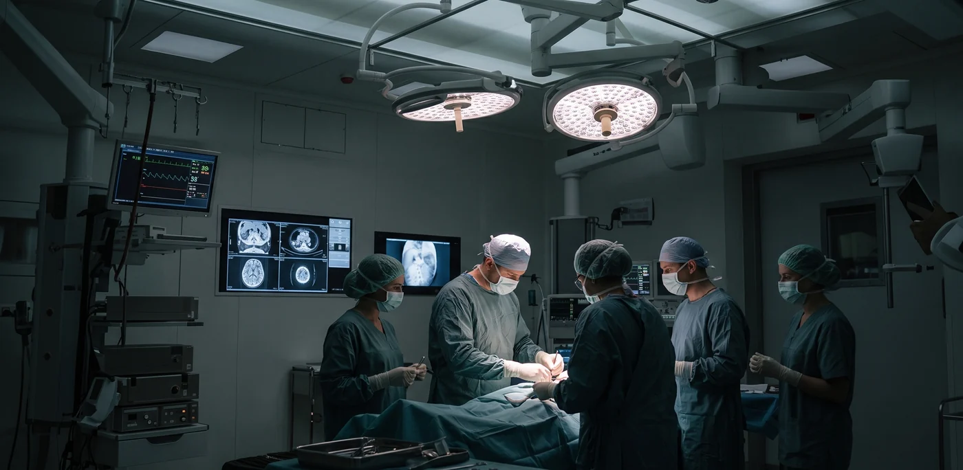 Illustrative cancer surgery theatre